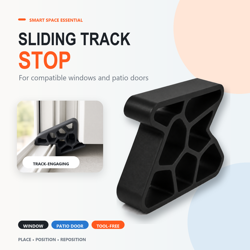 Secure Track Door Stop installed on a sliding track