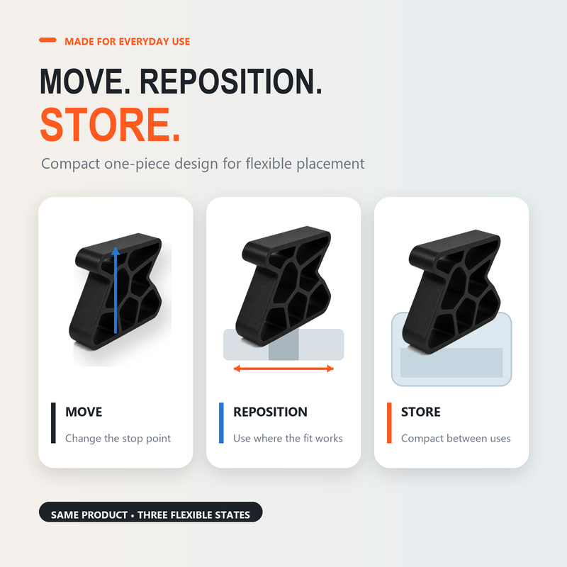 Move and reposition the track door stop