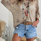 ⏰Last day sale 50% OFF🔥Hot Sale-Womens Bohemian-Inspired Beige Crochet Top with V-Neck
