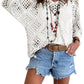 ⏰Last day sale 50% OFF🔥Hot Sale-Womens Bohemian-Inspired Beige Crochet Top with V-Neck