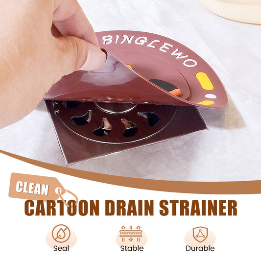 Cartoon Drain Strainer with Odor-Blocking Cap