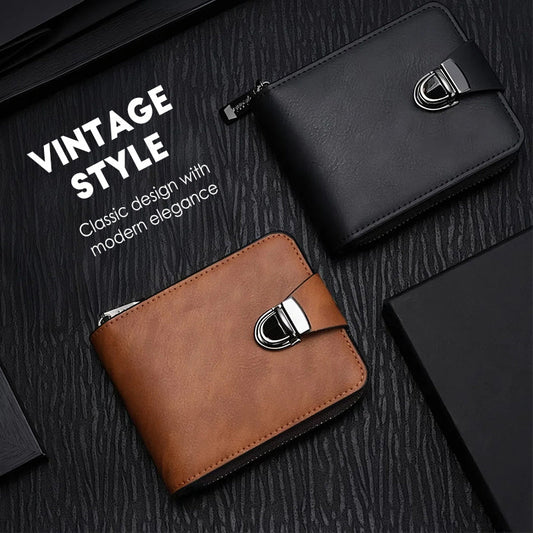 🧳   50% OFF! 🕰️ Compact vintage zippered wallet for men – Durable material, classic design, and the perfect travel companion ✈️