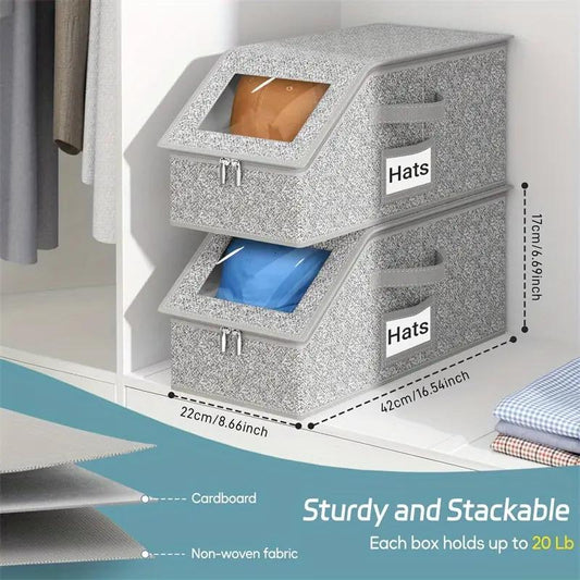 📢📢50%  OFF !! ⏰🌟Stackable storage boxes for baseball caps