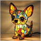 Color-Blocking Puppy Statue LED Table Lamp
