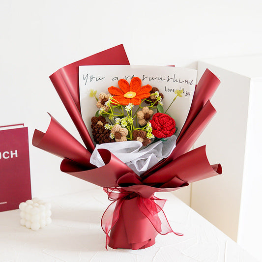 🌷 50% OFF NOW! 💕 Handmade Delicate Crochet Flower Bouquet – Mother's Day Special – Lifelike Design, Durable & Perfect Gift for Mom 🎁